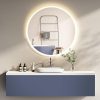 Miroir salle de bain LED rond 90cm anti buée avec cadre doré LB-4647GA