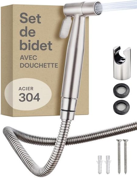 Douchette de bidet portable en acier inoxydable pour toilettes