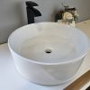 Vasque à main ronde en céramique blanche AMBEST SL35S0