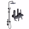 Panneau de douche thermostatique avec pommeau de douche, douchette et bidet (gris)