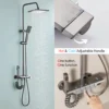 Panneau de douche thermostatique avec pommeau de douche, douchette et bidet (gris)