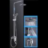 Set de douche – Mitigeur eau chaude et froide – Bec et pommeau rond 20 cm – Argent