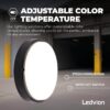 Plafonnier LED Ø28 cm – 20W – CCT – 2000 lumens – Noir – IP65 étanche