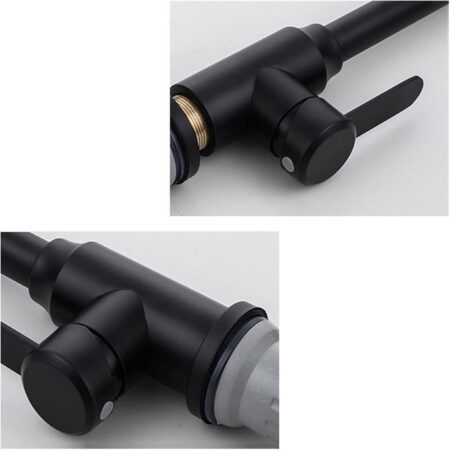 Robinet de cuisine en acier inoxydable – Noir mat