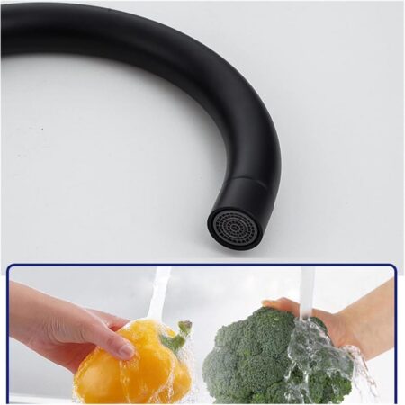 Robinet de cuisine en acier inoxydable – Noir mat