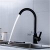 Robinet de cuisine en acier inoxydable – Noir mat