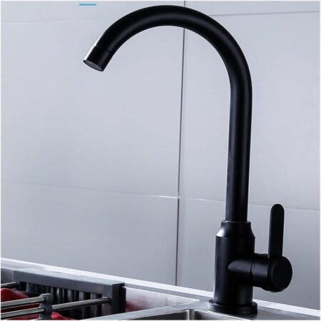 Robinet de cuisine en acier inoxydable – Noir mat