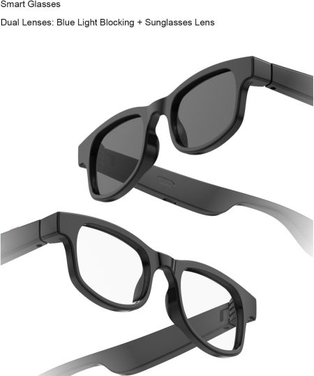 Lunettes intelligentes connectées WiFi avec IA – Musique, Photo, Vidéo et Traduction